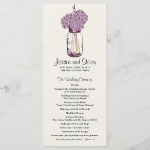 Rustikales Weckglas-und Hydrangeas-Programm Programm