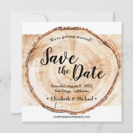 Rustikales Wedding Wood Grain Save the Date Foto