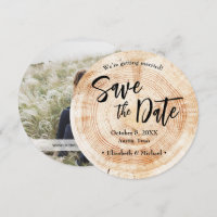 Rustikales Wedding Wood Save the Date Foto
