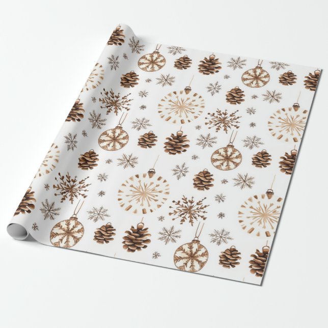 Rustikales Weihnachten Geschenkpapier (Ungerollt)