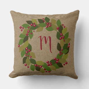 Rustikales Weihnachten   Imitate Burlap   Kranz Kissen