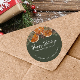 Rustikales Weihnachten Runder Aufkleber