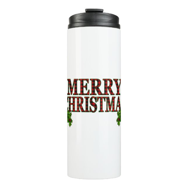 Rustikales Weihnachten Thermosbecher (Vorderseite)