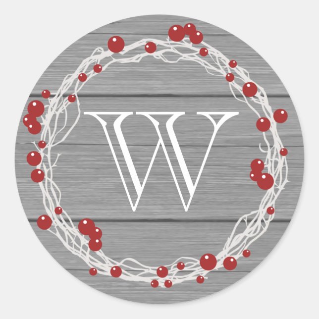 Rustikales Weihnachten Weihnachtsaufkleber Runder Aufkleber (Vorderseite)