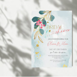 Rustikales Weihnachts-Brautparty - Feiertag Winter Einladung