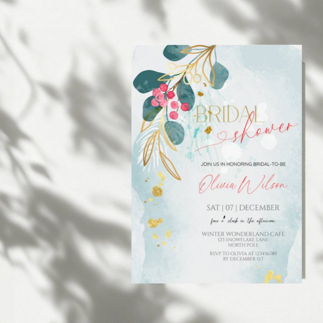 Rustikales Weihnachts-Brautparty - Feiertag Winter Einladung (Von Creator hochgeladen)