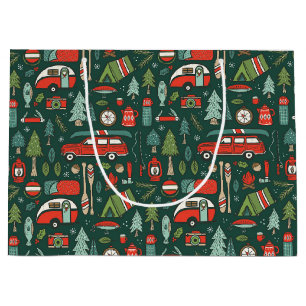 Rustikales Weihnachts-Camping Große Geschenktüte