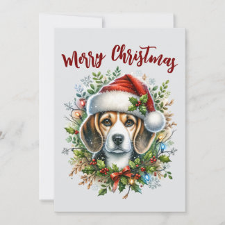 Rustikales Weihnachts-Farmhouse-Design für Beagle- Feiertagskarte