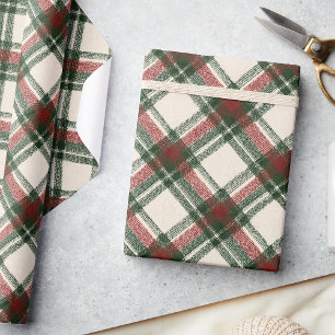 Rustikales Weihnachts-Karopapier Geschenkpapier