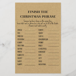 Rustikales Weihnachts-Party-Spiel DRUCKT