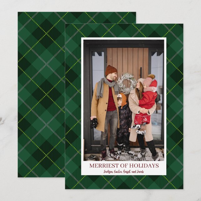 Rustikales Weihnachtsbauernhaus Flannel Holiday Ph Feiertagskarte (Vorne/Hinten)