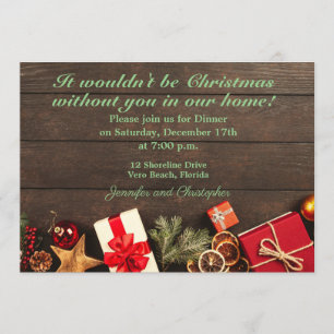 Rustikales Weihnachtsessen Einladung