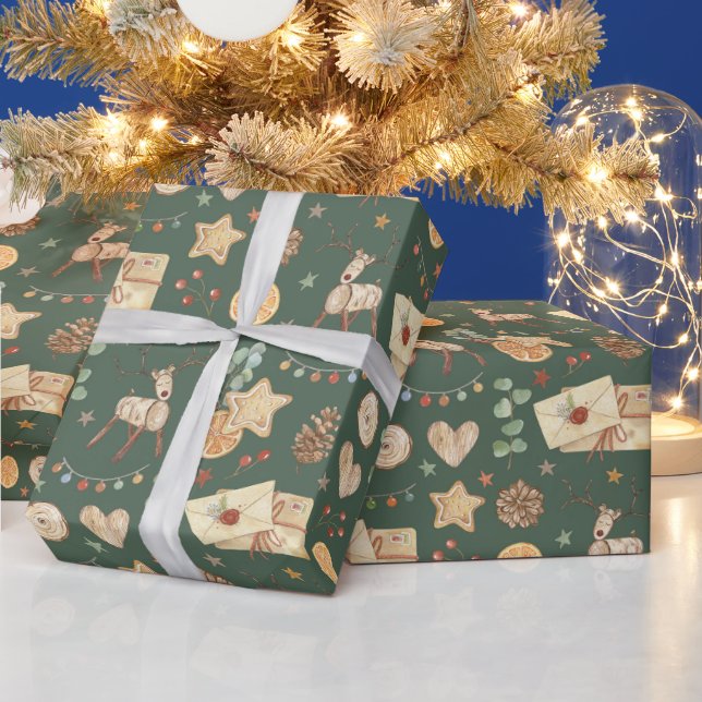 Rustikales Weihnachtsfest Geschenkpapier (Feiertage)