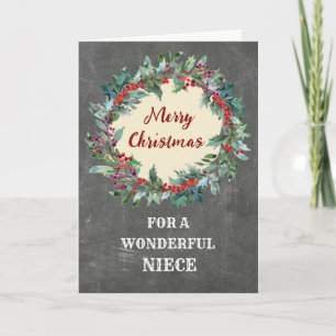 Rustikales Weihnachtsfest Niece Frohe Weihnachten Karte