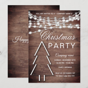 Rustikales Weihnachtsfest-Party Einladung