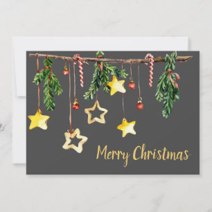 Rustikales Weihnachtsgarland Feiertagskarte
