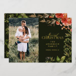 Rustikales Weihnachtsgebäck Foto rot und grün Folien Feiertagskarte<br><div class="desc">Frohes Holidays Aquarellwald Foto Weihnachtskarte. Rustikales Weihnachtsgebäck Foto rot und grün</div>