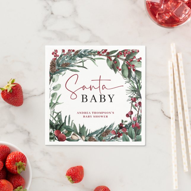 Rustikales Weihnachtsgebäck Weihnachtsdusche Serviette (Beispiel)
