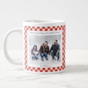 Rustikales Weihnachtsgeschenk 2 Foto Trendiges rot Jumbo-Tasse