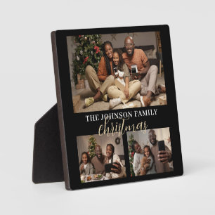 Rustikales Weihnachtsgeschenk für die Familie mit Fotoplatte