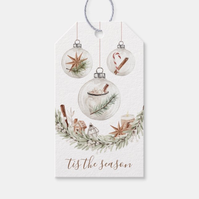 Rustikales Weihnachtsgeschenk Geschenkanhänger (Vorderseite)