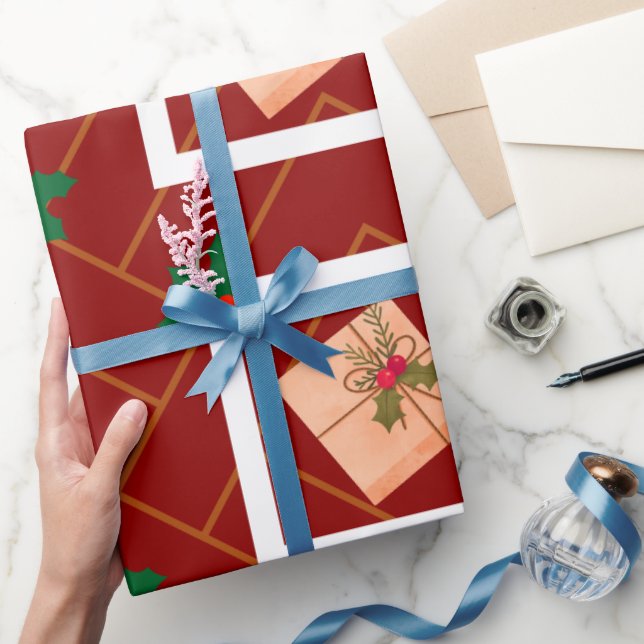 Rustikales Weihnachtsgeschenk Wrapping Paper mit H Geschenkpapier (Schenken)
