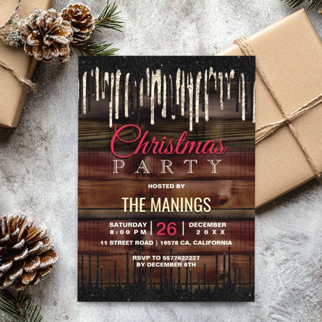 Rustikales Weihnachtsgold Einladung (Von Creator hochgeladen)