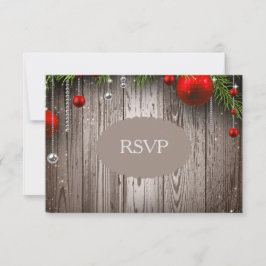 Rustikales Weihnachtshochzeits-Einladung UAWG RSVP Karte