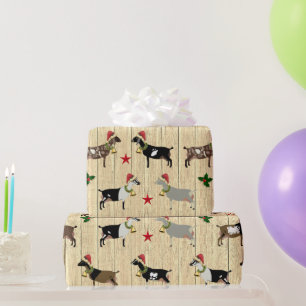 Rustikales Weihnachtsmehlpapier für Ziegenherd Geschenkpapier