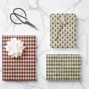 Rustikales Weihnachtsopfpapier Geschenkpapier Set