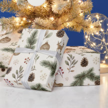 Rustikales Weihnachtspapier im Waldstil