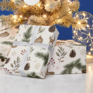 Rustikales Weihnachtspapier im Waldstil Geschenkpapier