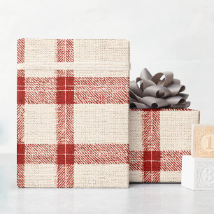 Rustikales Weihnachtsrotes Kariertes Wrapping Papi Geschenkpapier