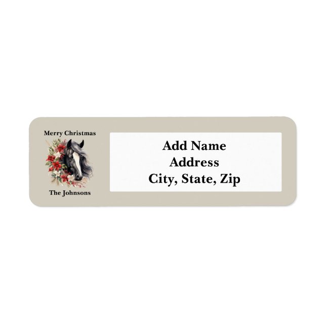 Rustikales Weihnachtsschwarzes Pferd Roter Kranz (Vorne)