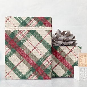 Rustikales Weihnachtswaschpapier Kariert Geschenkpapier