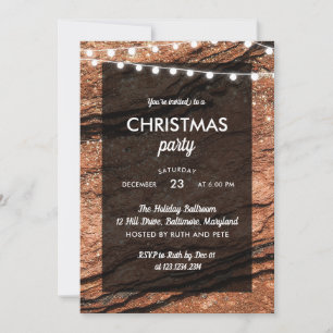 Rustikales Weihnachtsweihnachtsfest - Party Einladung