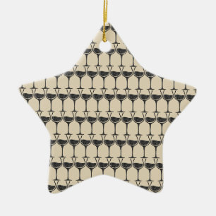rustikales Weinglas Keramik Ornament