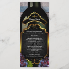 Rustikales Weinkeller Hochzeitsmenü Menükarte