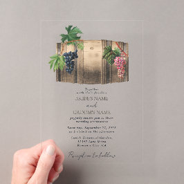 Rustikales Weinkeller Weinkeller Weinberg Hochzeit Acryleinladungen