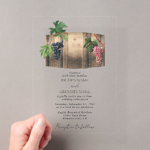 Rustikales Weinkeller Weinkeller Weinberg Hochzeit Acryleinladungen