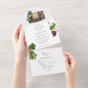 Rustikales Weinkeller Weinkeller Weinberg Hochzeit All In One Einladung