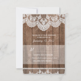 Rustikales Weiß und UAWG aus Holz RSVP Karte