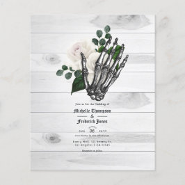 Rustikales weißes Blumengotik Einladung zur Hochze Flyer