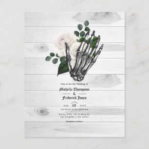 Rustikales weißes Blumengotik Einladung zur Hochze Flyer