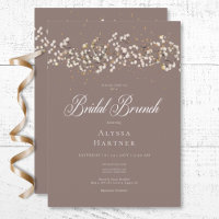 Rustikales Weißes Gipskraut Braun Bridal Brunch