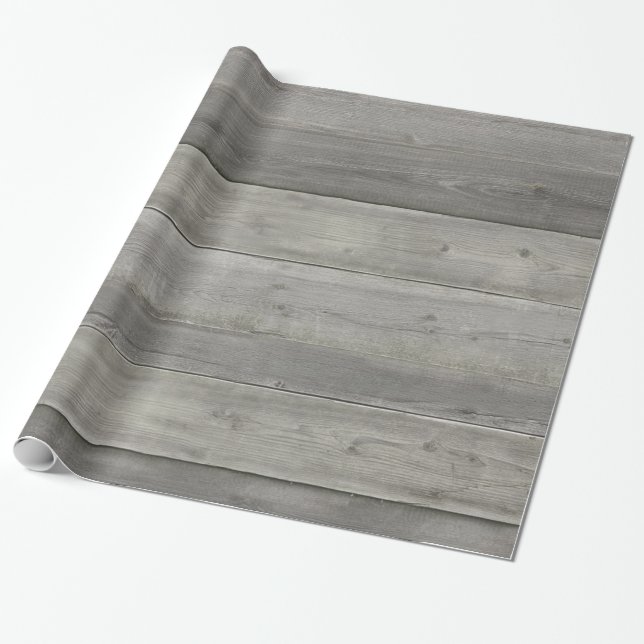 Rustikales weißes Holz Geschenkpapier (Ungerollt)