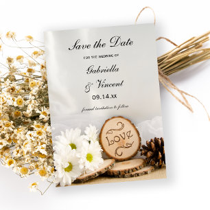 Rustikales Weißes Holz - Hochzeiten retten das Dat Save The Date