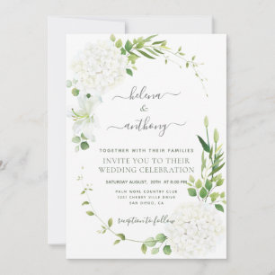 Rustikales weißes Hydrangea Hochzeit Einladung