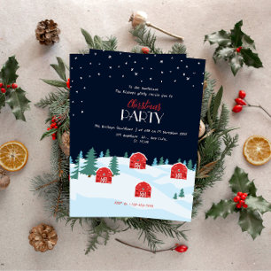 Rustikales weißes Weihnachten Einladung