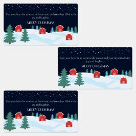 Rustikales weißes Weihnachten Etiketten